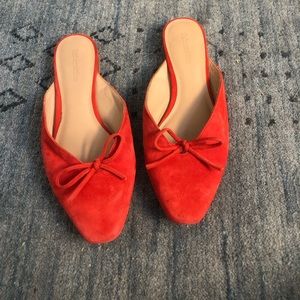 Red Suede Reformation Mules